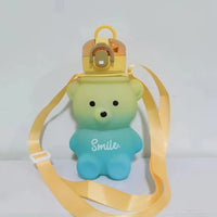 Water Bottle Kawaii Bear Design With Straw 800 ML
