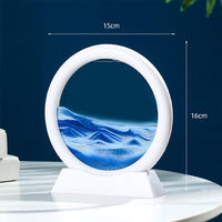 Quace Sand Art Liquid Motion Moving Sand Art Picture 3D Deep Sea Sandscape Flowing Sand Frame Painting 3D Color Quicksand Home Office Desk Decor Small Size