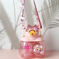 (Net) Cute High-Value Plastic Cup With Straw 750 ML