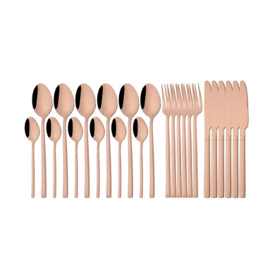 (Net) Western Tableware 24 piece Set Creative Stainless Steel Steak Knife, Fork And Spoon Set With Bag / KC22-325 / KC22-322-3 / 695772