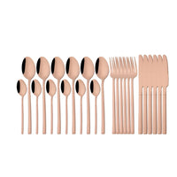 (Net) Western Tableware 24 piece Set Creative Stainless Steel Steak Knife, Fork And Spoon Set With Bag / KC22-325 / KC22-322-3 / 695772