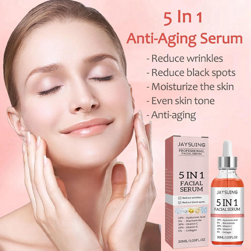 (NET) Vitamin C Face Serum 5 in 1 Anti-aging Serum With Vitamin C Vitamin E Hyaluronic Acid Collagen And Nicotinamide 30 ml