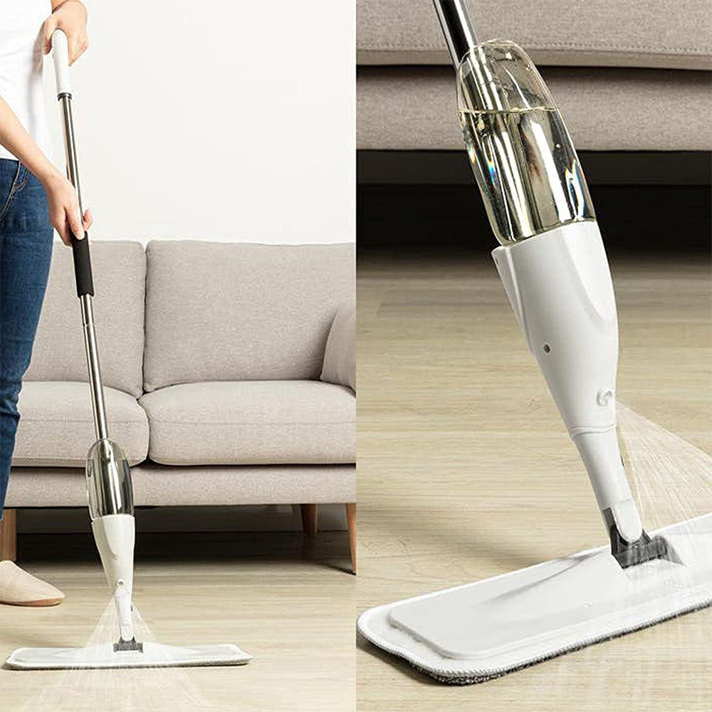 (Net) Water Spray Mop, Flat Spray Mop, 360 Degree Spray with Mop, Microfiber Spray Mop for Floor Cleaning, Spray Mop, Multi-Surface Spray Mop with Refillable Bottle, Easy to Fill and Refill with Machine Washable Mop