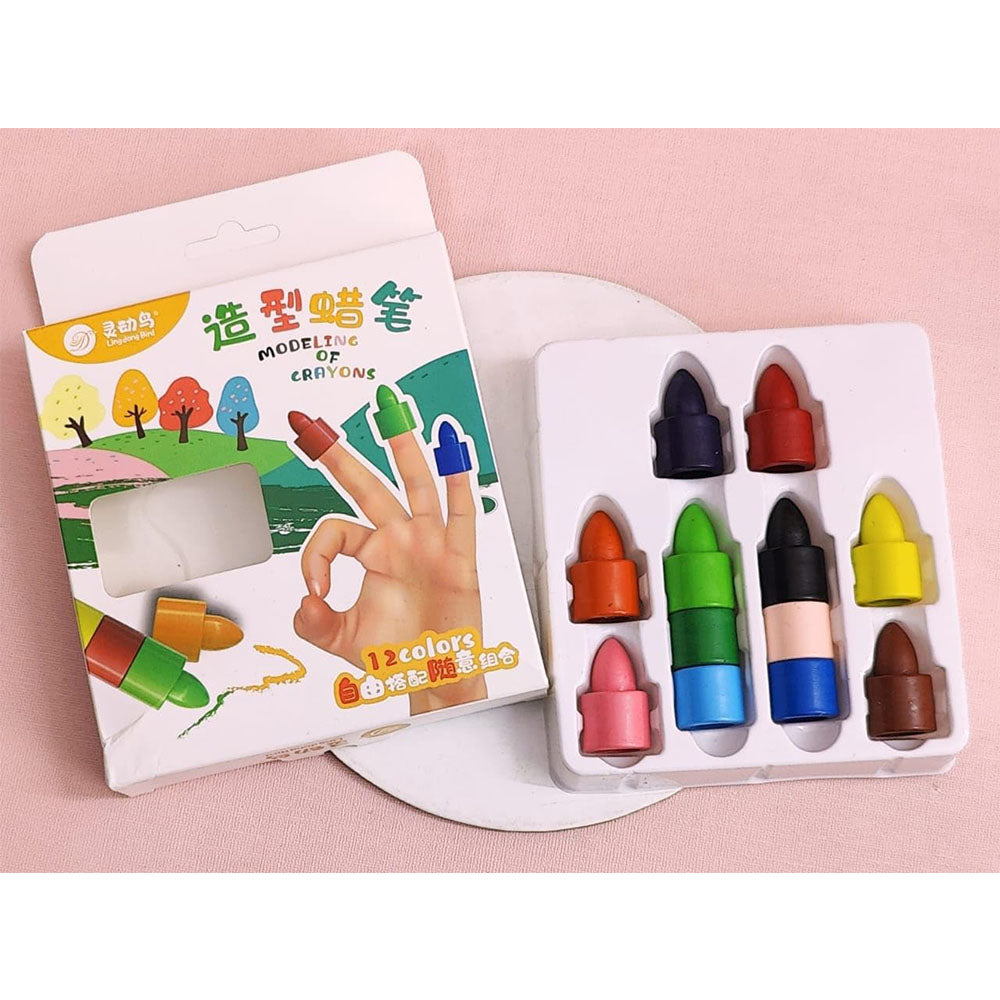 Generic Multicolor Finger Crayons For Toddlers,12 Colors Finger Paint