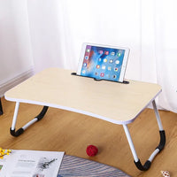 (Net) Wood Laptop Table Bed Study Table Writing Table Bed Table Breakfast Serving Tray for Sofa Bed with Foldable Metal Legs with Mobile Dock/ KL229