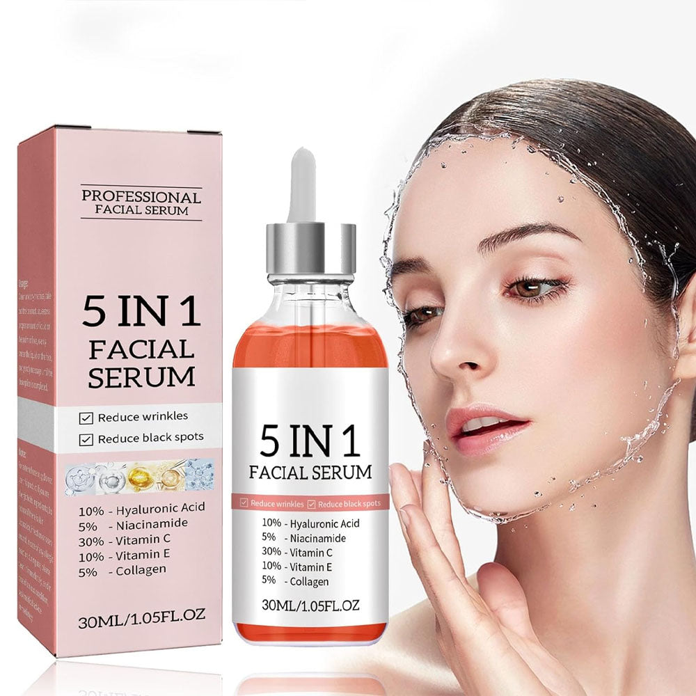 (NET) Vitamin C Face Serum 5 in 1 Anti-aging Serum With Vitamin C Vitamin E Hyaluronic Acid Collagen And Nicotinamide 30 ml