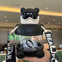 (Net) Water Bottle With Straw 900ML