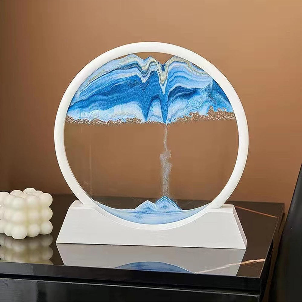 Quace Sand Art Liquid Motion Moving Sand Art Picture 3D Deep Sea Sandscape Flowing Sand Frame Painting 3D Color Quicksand Home Office Desk Decor Big Size