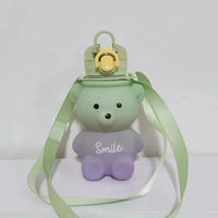 Water Bottle Kawaii Bear Design With Straw 800 ML