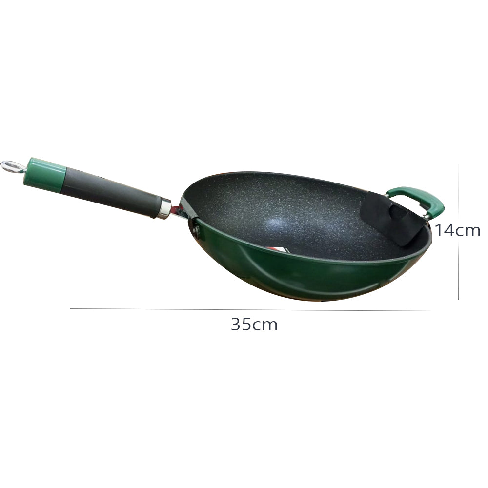 (Net) Nonstick Frying Pot Cooker Iron Kitchen Cookware Gas Stove 35x35x14cm