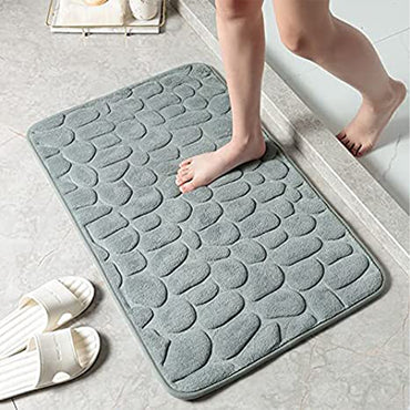 Tan Rugs for Bathroom Floor Non Slip Bath Mat Thick Soft Memory Foam Carpet 40 x 60 cm