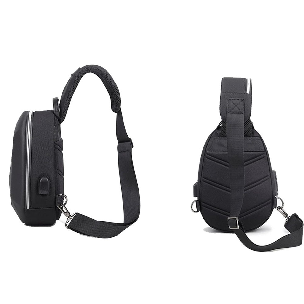 (Net) Men's Messenger Bags Fashion Men's Shoulder Bag Waterproof USB Charging