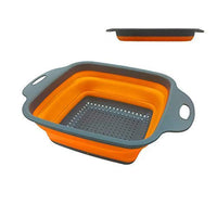 Kitchen Collapsible Colander Fruit Vegetable Washing Drain Folding Strainer Basket 21 x 29 x 9 cm