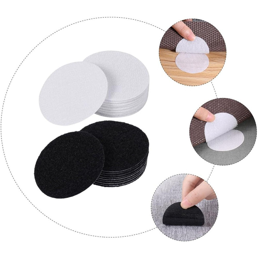 Self Adhesive Fastener Dots Stickers Adhesive Tape Household Antiskid Sticker Hook Loop Sofa Carpet 20 Pcs