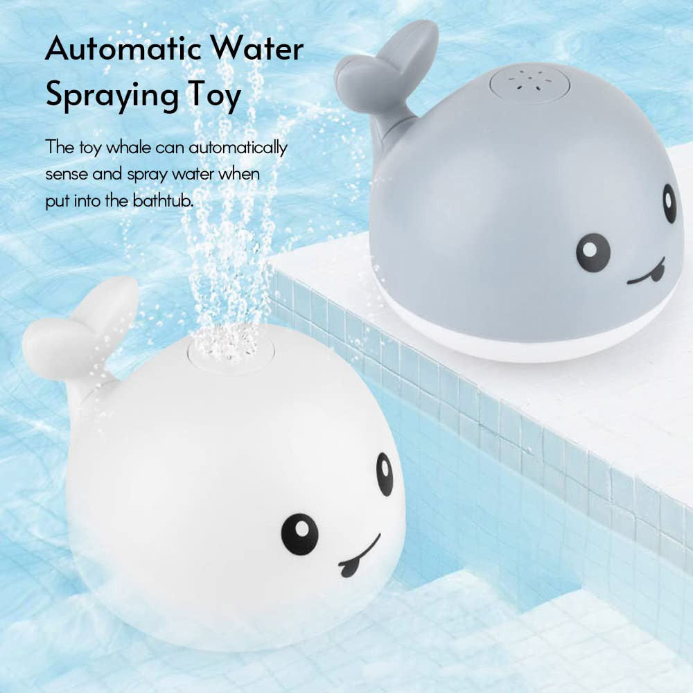 Baby Bath Toys with LED Light Whale Automatic Spray Water Bath Toy