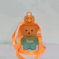 Water Bottle Kawaii Bear Design With Straw 800 ML