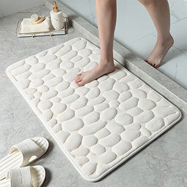 Tan Rugs for Bathroom Floor Non Slip Bath Mat Thick Soft Memory Foam Carpet 40 x 60 cm