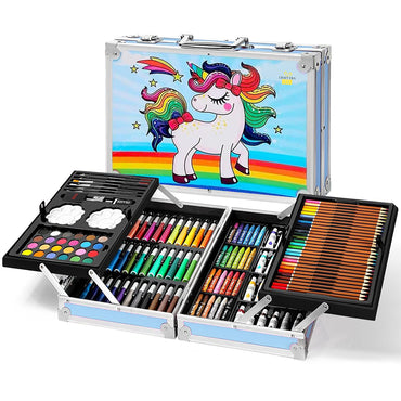 (NET) Drawing Color Kit Sketch Colour Pencil Set Shading Crayons Oil Pastels Set Of 145 Pcs