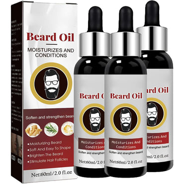 (NET) Beard Growth Organic Care Oil, Natural Beard Growth Serum, Promotes Facial Hair Growth 60 ml