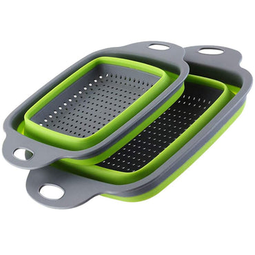 (net) Kitchen Collapsible Colander Fruit Vegetable Washing Drain Folding Strainer Basket