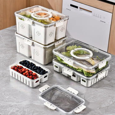 (Net) Kitchen Space Saving Bins - Elevate Your Food Storage, Organization, and Convenience