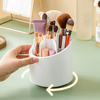 360°  Rotating Makeup Brush Storage Box Portable Desktop Cosmetic Organizer Makeup Brush Holder With Lid Clear Acrylic Cover