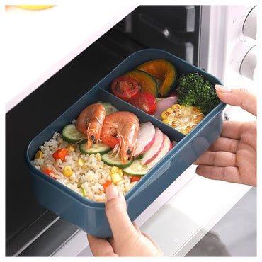 Bento Lunch Box for Kids and Adults Leak-Proof 2 Compartments Lunch Rectangular Container 1100ml