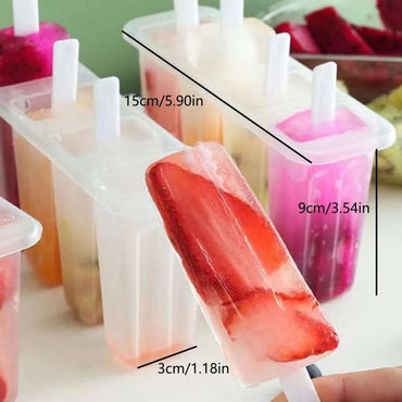 Plastic Popsicle Mold and Ice Cream Mold Multi Grid Clear White