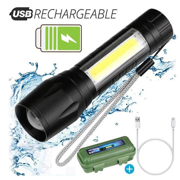 ERL, Outdoor LED Torch USB Rechargeable Flashlight