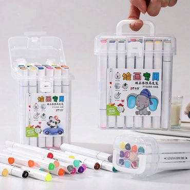 (Net) Portable Double-Headed Marker Pen Food Grade Water-Based Marker Pen 18 pcs