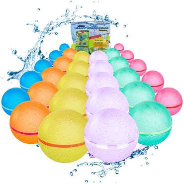 (NET) Reusable Water Balloons, Quick Fill Self-Sealing Water Bombs