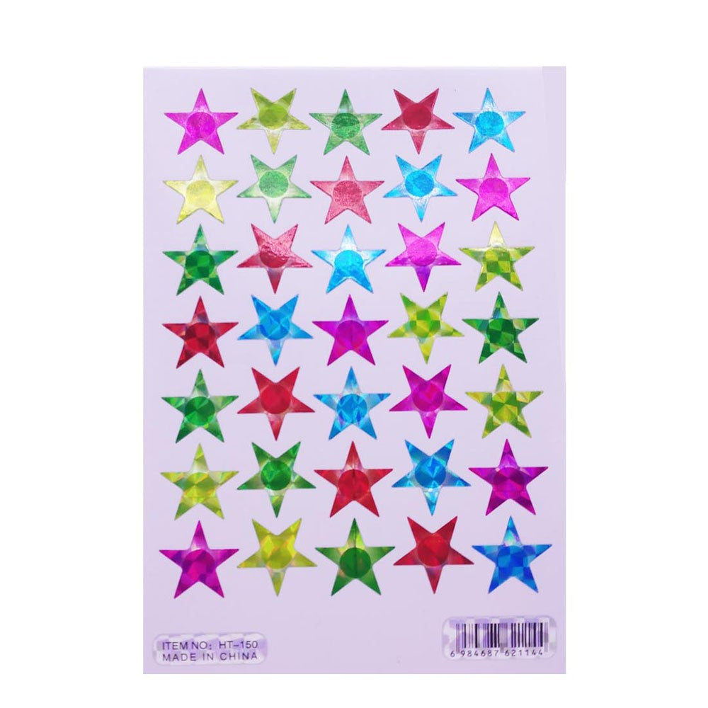 Delight Pack Of 10 Star Sticker Sheet / ZK002