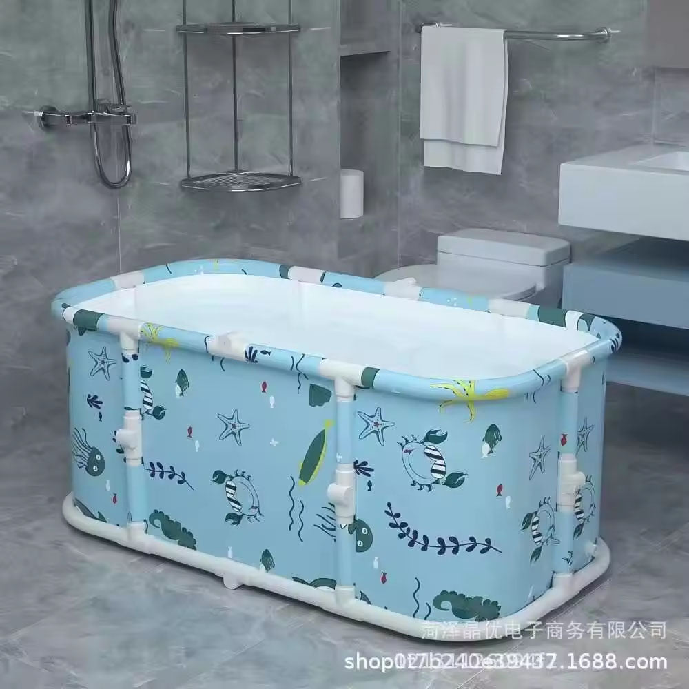 (net)Portable Bathtub Adult Non-Slip Portable Bathtub Foldable Soaking Bath Tub Barrel Adults Kids