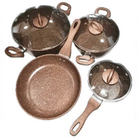 (Net) High Quality Cookware  Aluminum non stick cookware set 7 pcs includes pot lid