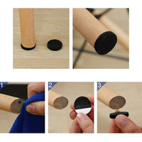 (net) Round Table Foot Pad Black Set Of 8 pcs