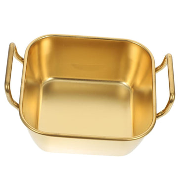 (NET) Brass Small Square Dish Feeder and Dish 10.5x10.5x4 CM