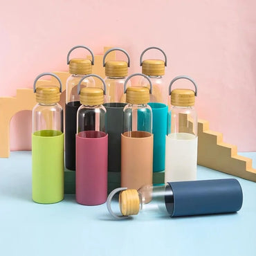 Sports Water Bottle With Silicone Protective Case 550 ML