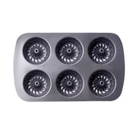 Mini Muffin Tray 6 Cup Muffins Pan Carbon Steel 27x17x3 cm