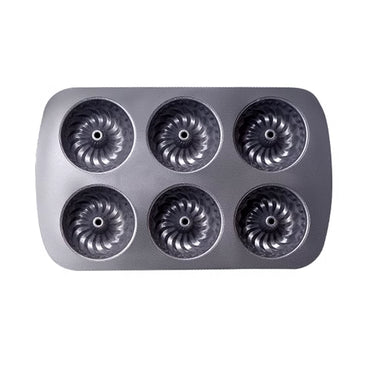 Mini Muffin Tray 6 Cup Muffins Pan Carbon Steel 27x17x3 cm