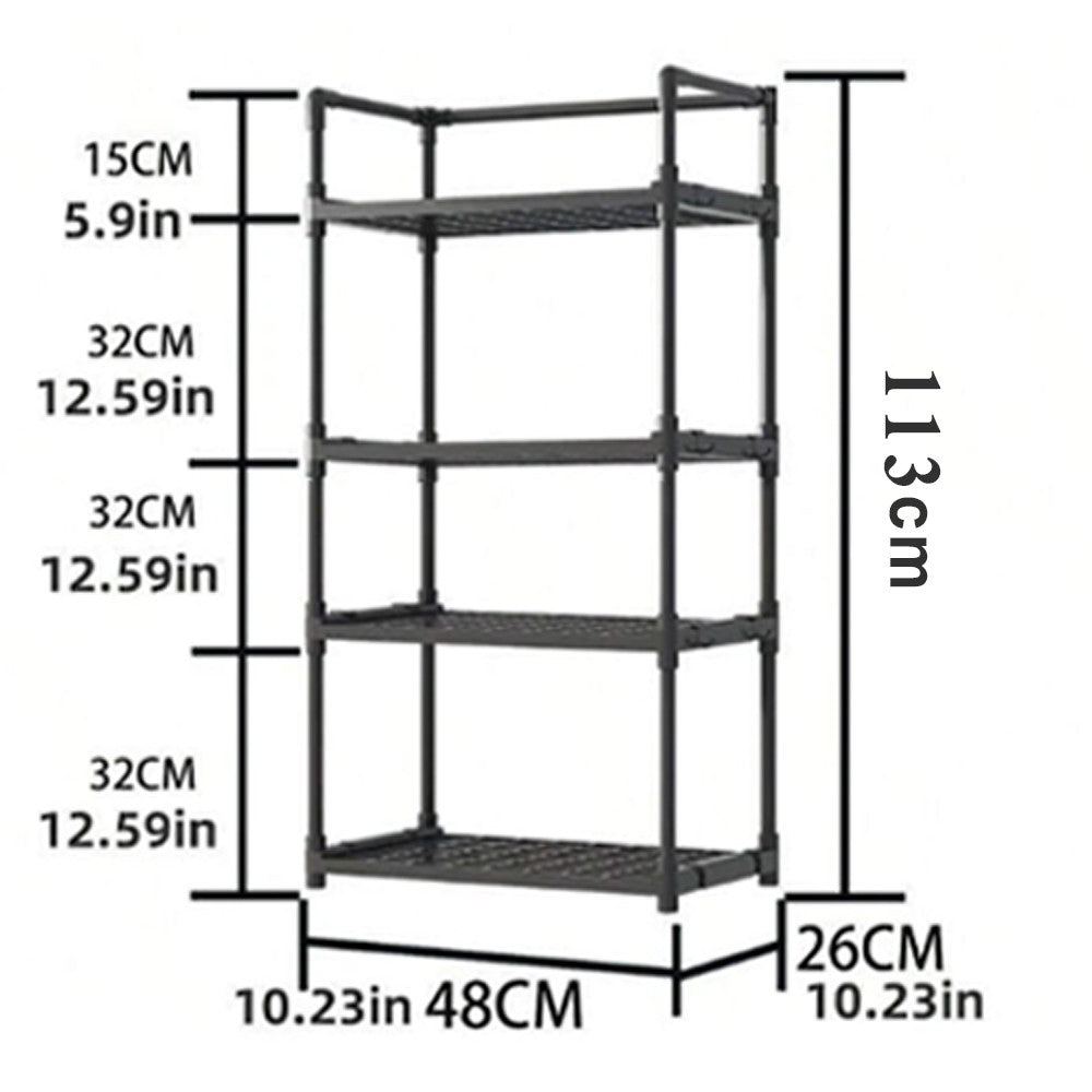 Multi-Layer Reinforced Storage Rack 4 Layers Suitable For Kitchen Living Room Bedroom Bathroom Warehouse Storage For Sundries Kitchen Countertop Organization Bath Supplies Organization Clothes OrganizatIon / 6617-4