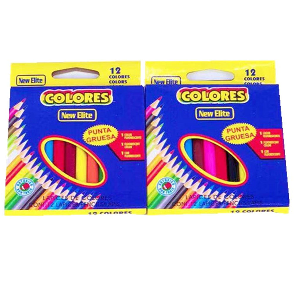 New Elite Colored Pencils 12 Colors