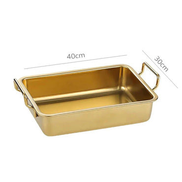 (NET) Tray gold stainless steel 40CM