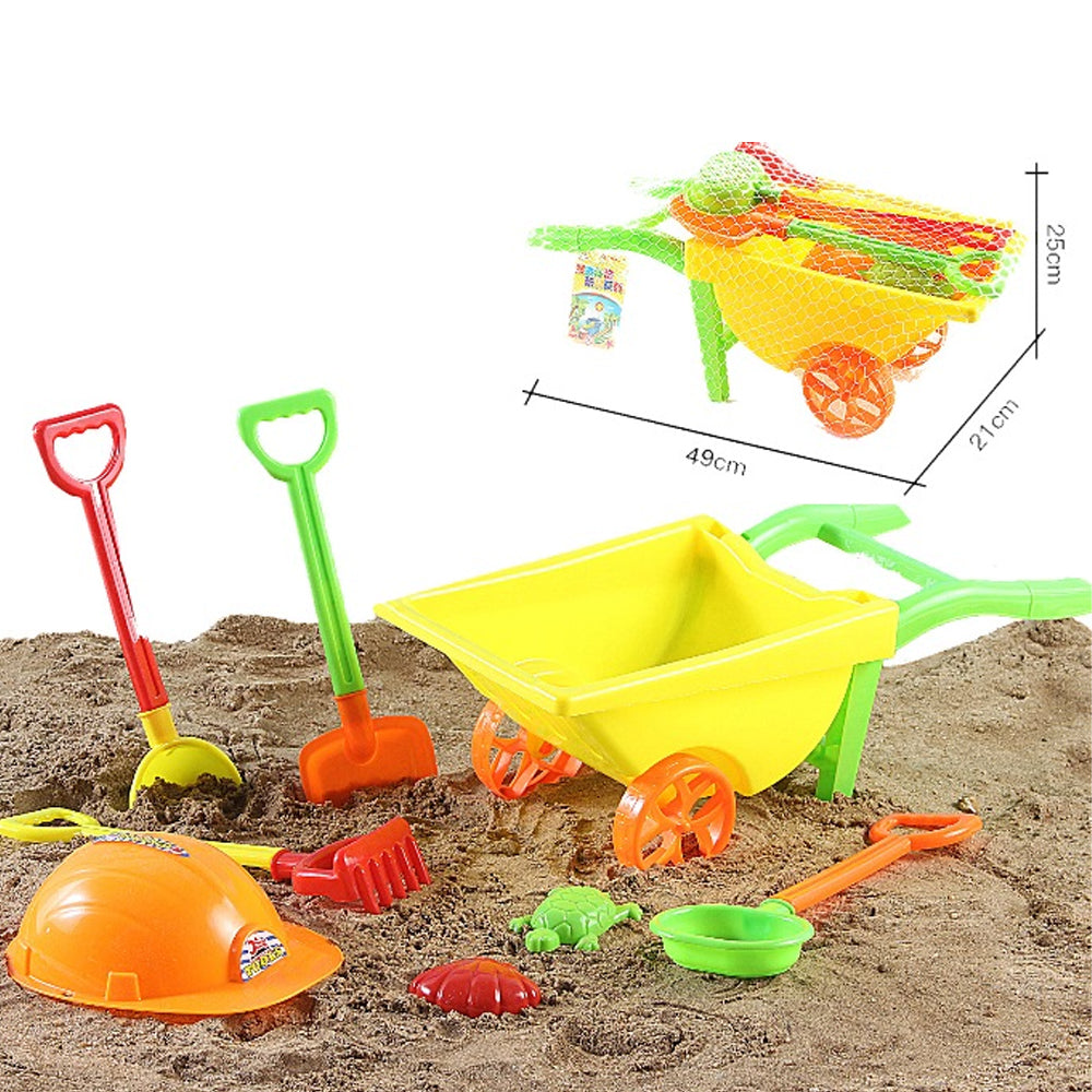 Plastic Sand Shovel Trolley Wheels Cart Beach Truck Toy For Kids