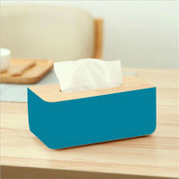 Plastic Tissue Box Wooden Lid Napkin Holder Container Wet Tissue Paper / 42250 / KN-521 / 4398