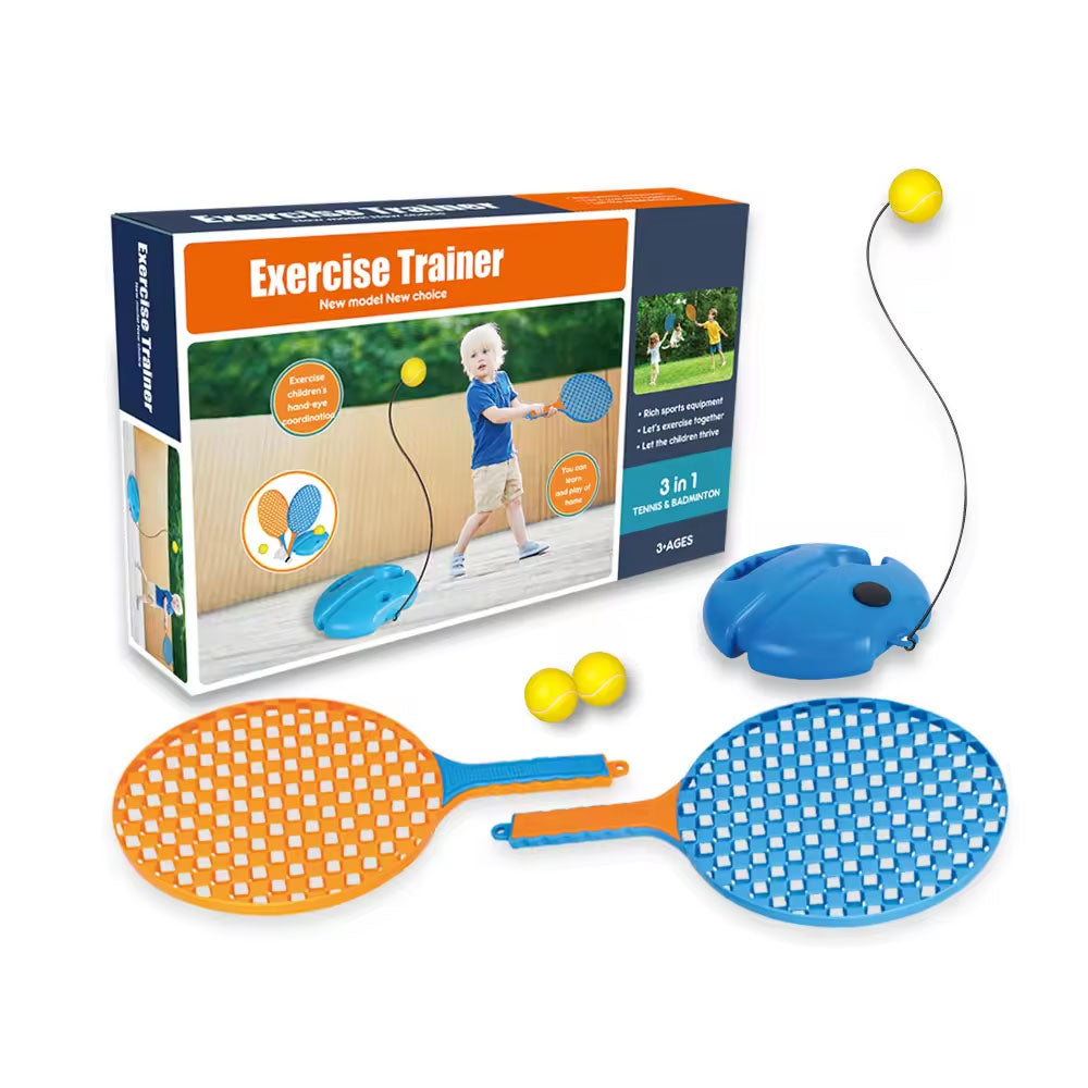 Rebound Ball Racket Set Plastic Tennis Trainer Toy For Kids