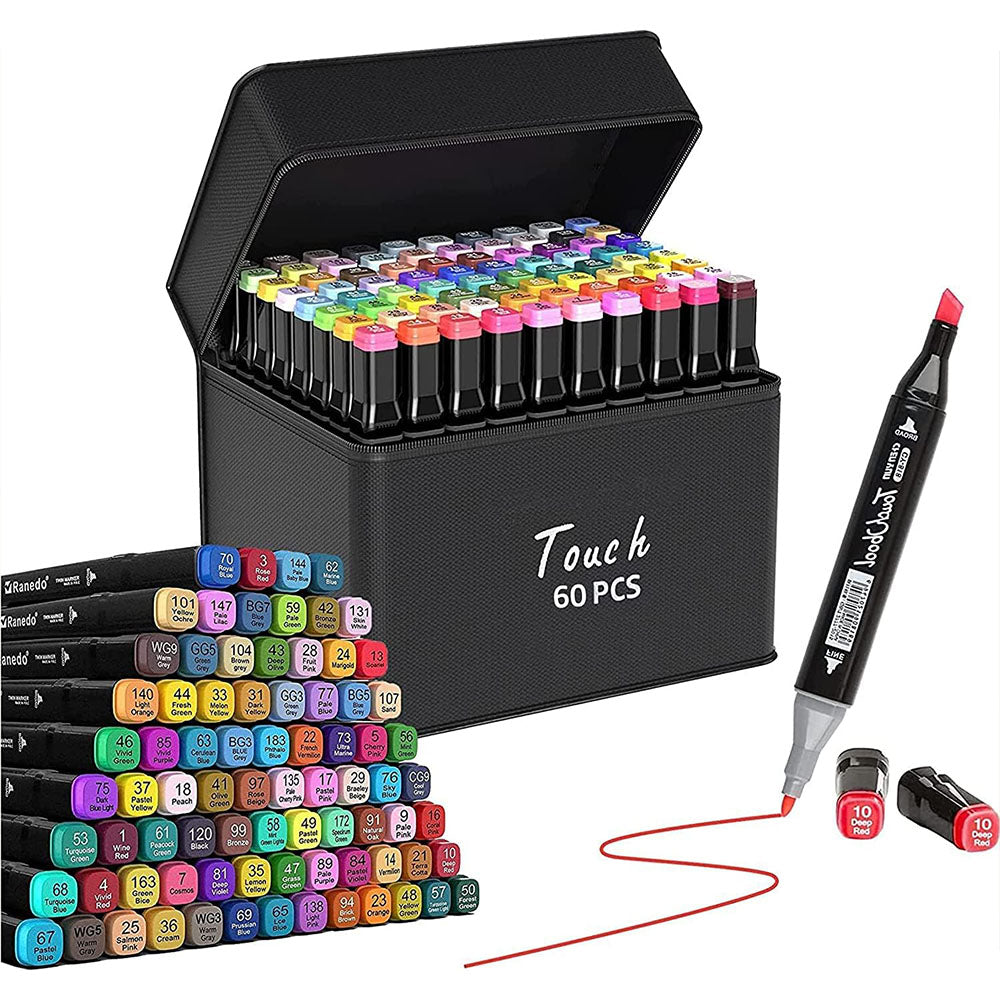 (Net) Touch Bag Permanent Art Markers Set 60 Colors