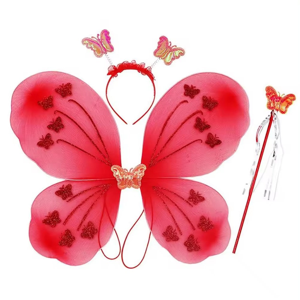 Fairy Princess Lovely Butterfly Wings With Wand & Head Band