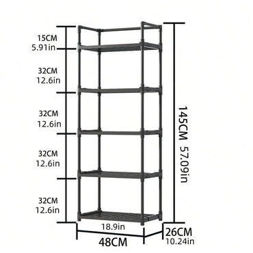Multi-Layer Reinforced Storage Rack 5 Layers Suitable For Kitchen Living Room Bedroom Bathroom Warehouse Storage For Sundries Kitchen Countertop Organization Bath Supplies Organization Clothes OrganizatIon