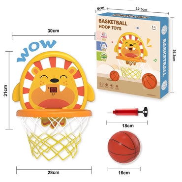Children Plastic Funny Cartoon Animals Soft Basketball Indoor Games Playing Basketball Hoop Toys
