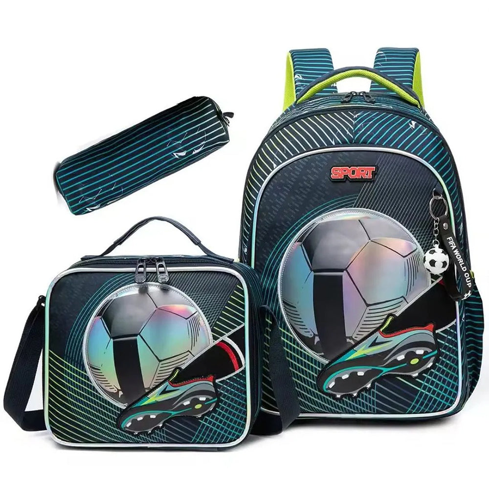 (NET) Football School Bag Set Of 3 Pcs